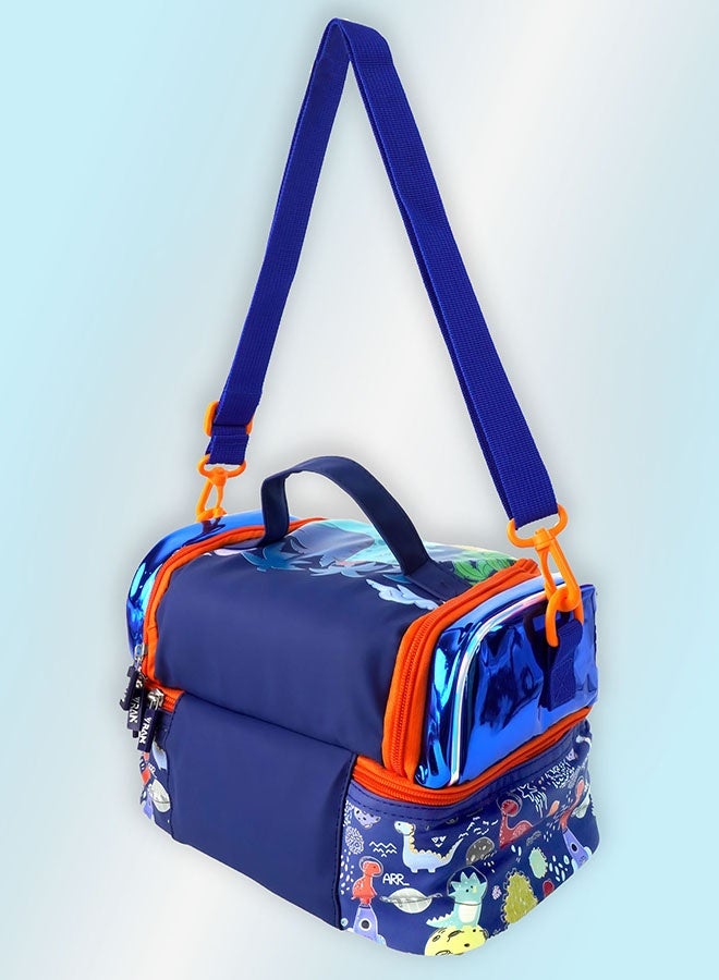 Little Surpise Box,Dino Theme Double Compartment Insulated Lunch Bag For Kids - Image 3